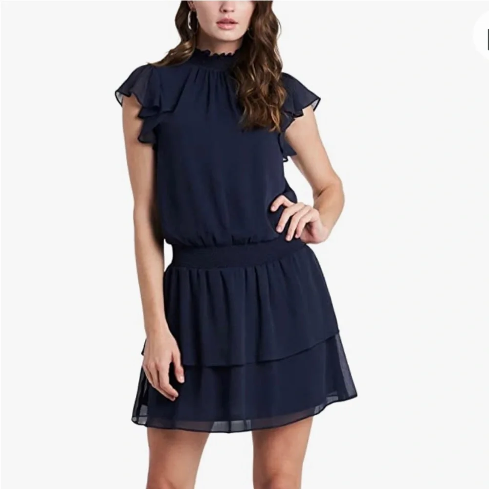 1. State Navy Blue Mock Neck Sleeveless Dress Size XL - Picture 1 of 8